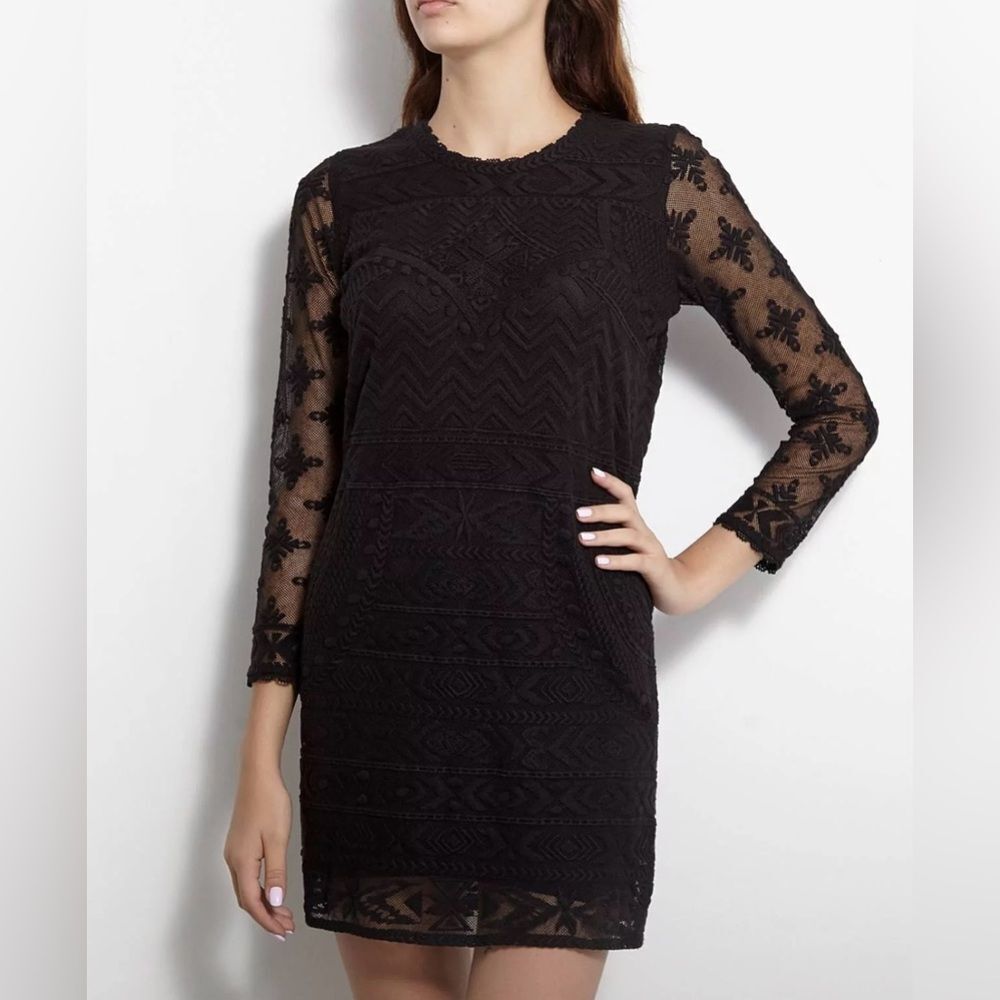 Isabel Marant Black Sheer embroidered Dress, US4